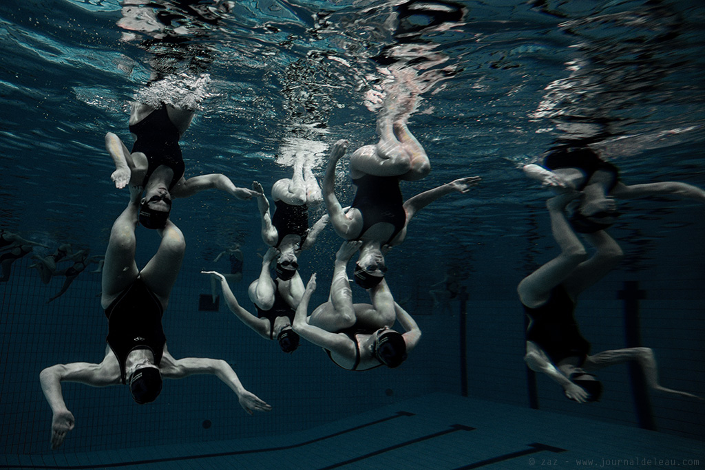 Underwater Photography Of Synchronized Swimming Training Team Czech