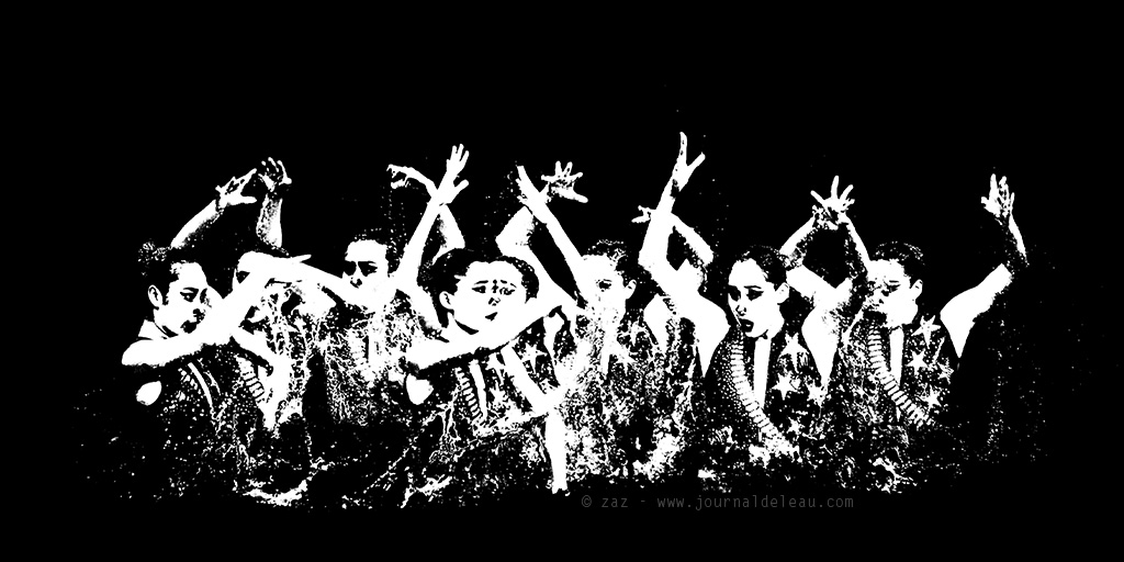 china free team synchronized swimming black and white 