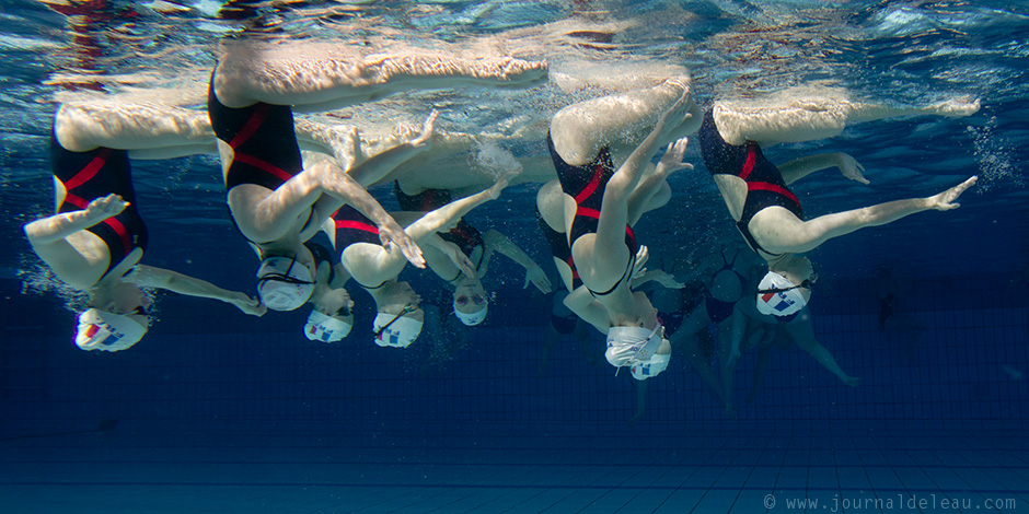 natation synchronisée sous l'eau